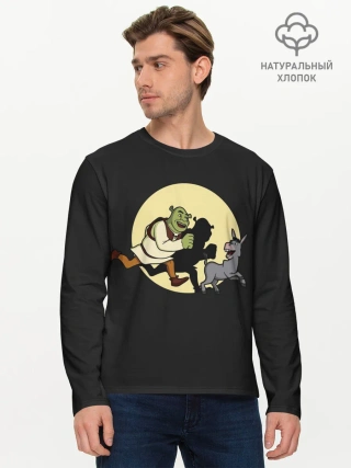 Мужской лонгслив базовый / Шрек и Осёл