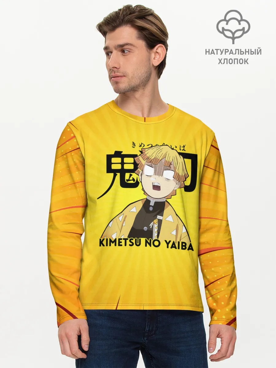 Мужской лонгслив базовый / Зеницу Агацума Kimetsu no Yaiba