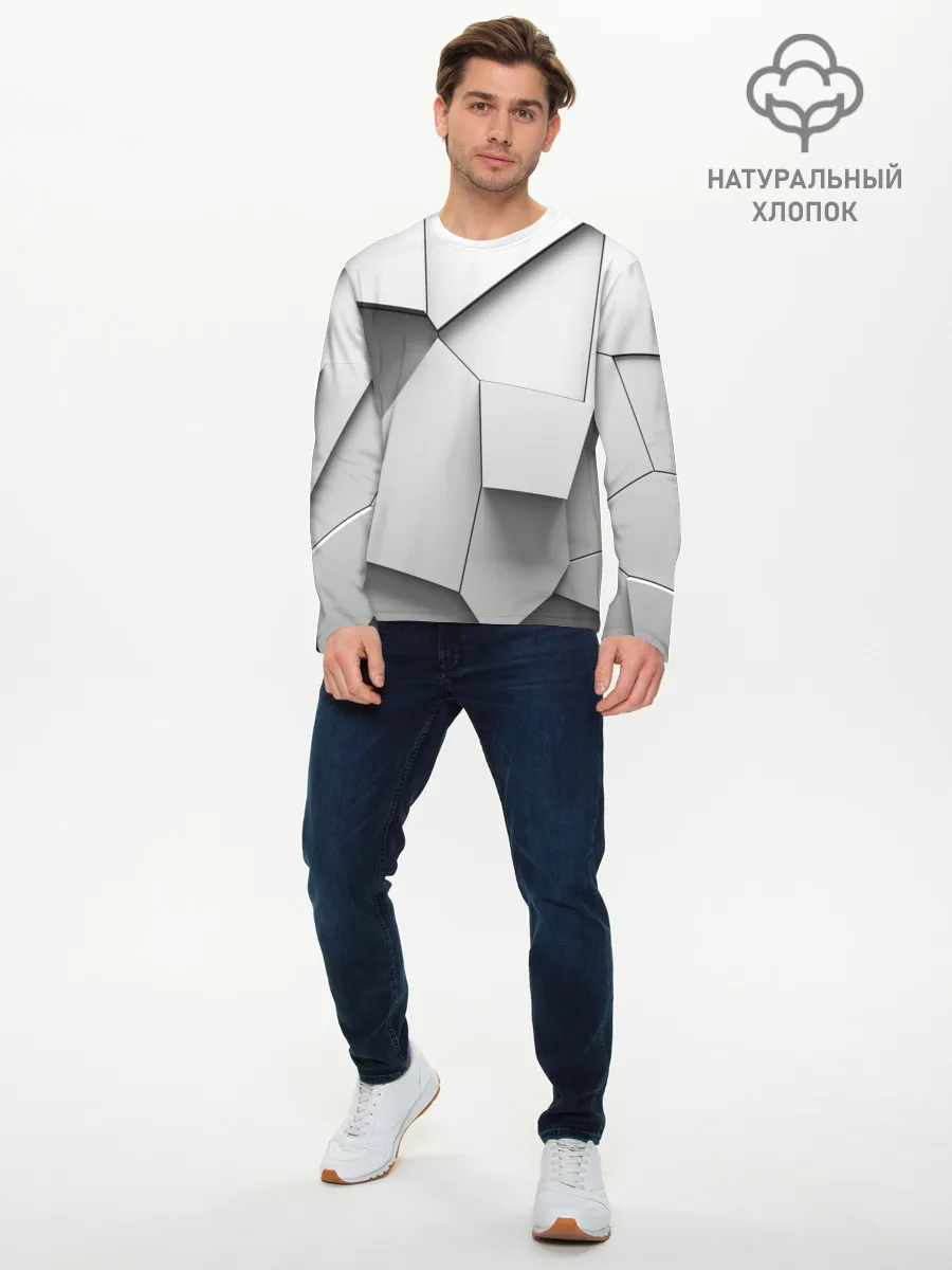 Мужской лонгслив базовый / Слом плитки