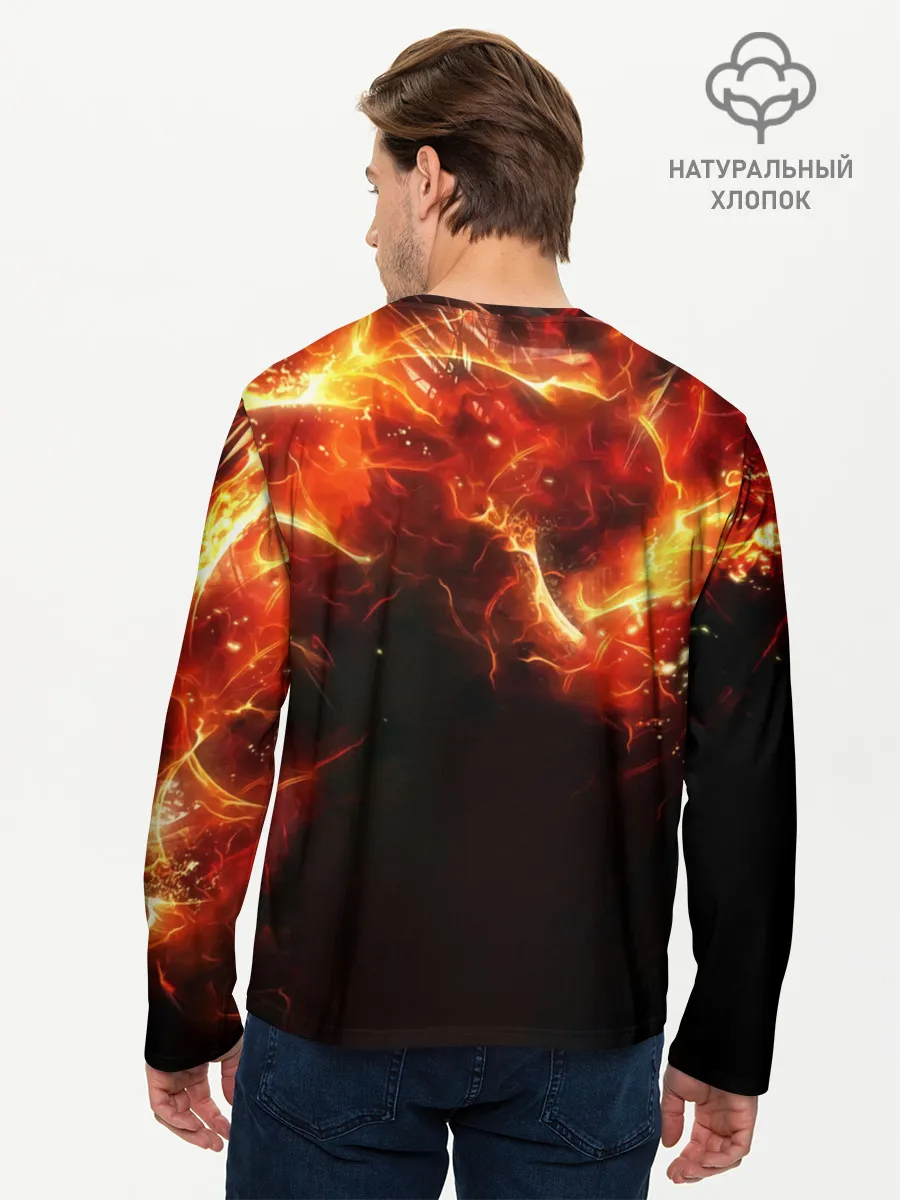 Мужской лонгслив базовый / Данте в огне