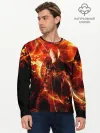Мужской лонгслив базовый / Данте в огне