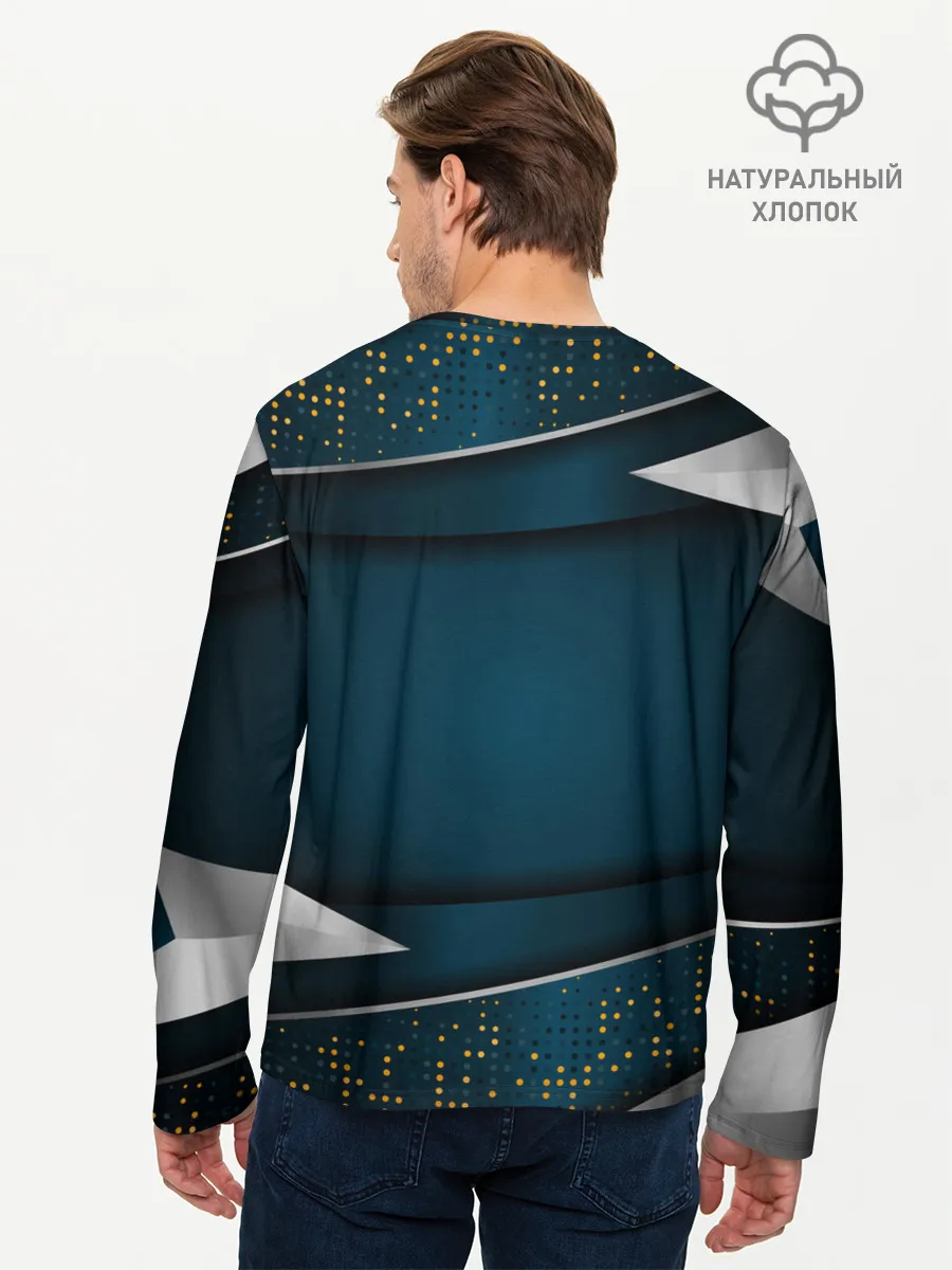 Мужской лонгслив базовый / 3D luxury sport style Золото