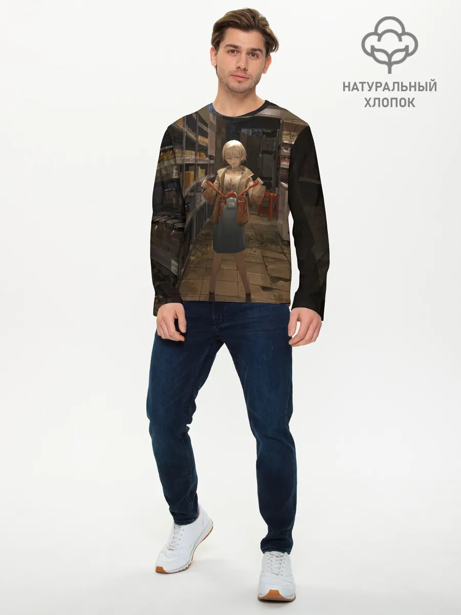 Мужской лонгслив базовый / Girl with crab