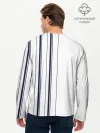 Мужской лонгслив базовый / Белые и синие полосы | Stripes