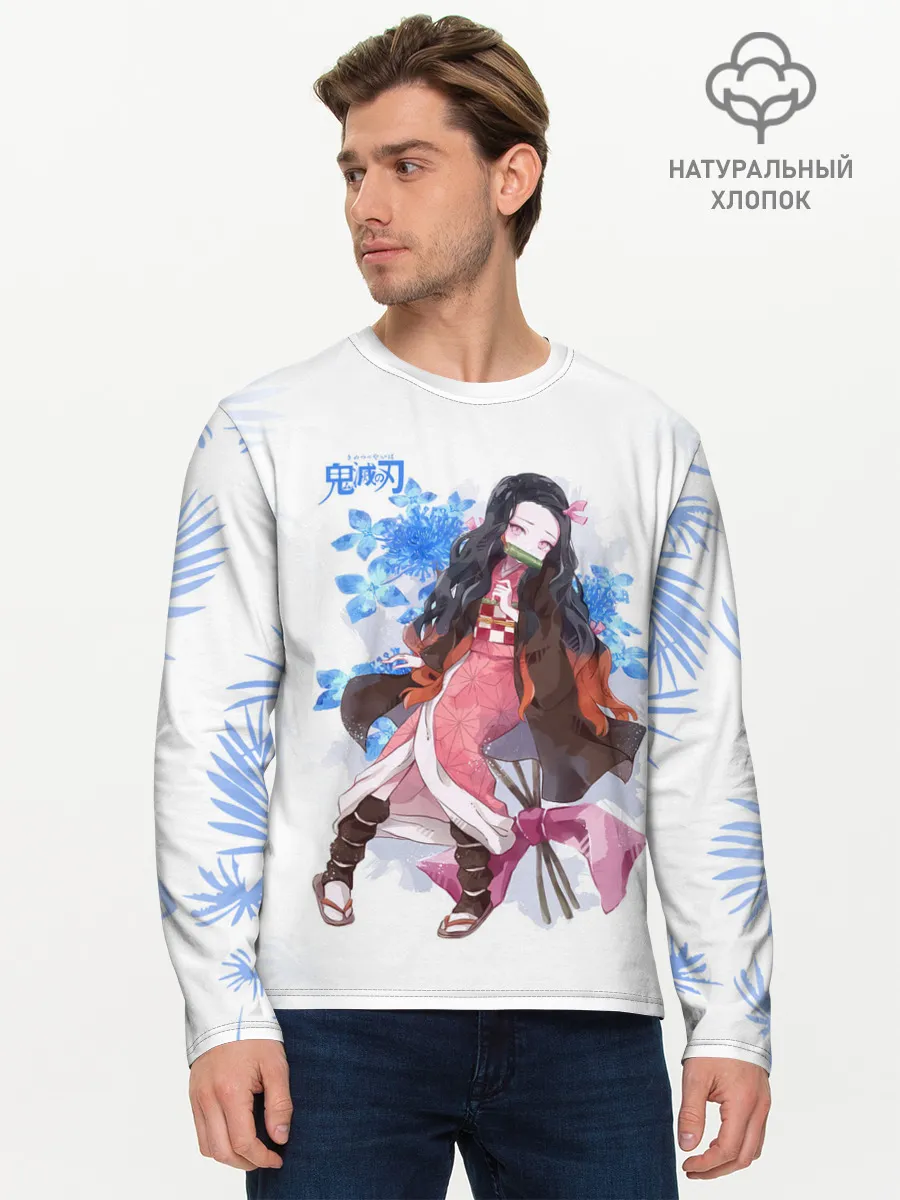 Мужской лонгслив базовый / Незуко Камадо Kimetsu no Yaiba