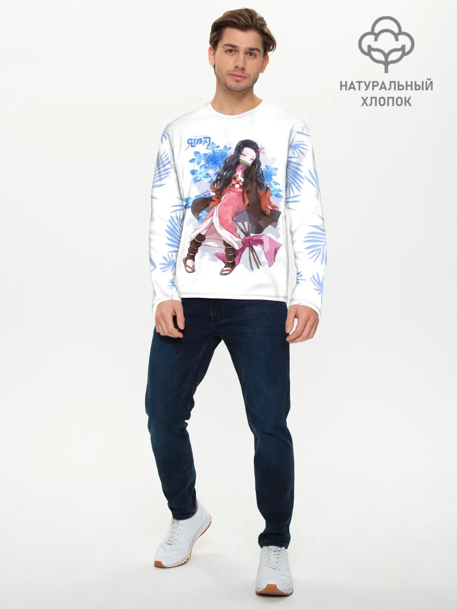 Мужской лонгслив базовый / Незуко Камадо Kimetsu no Yaiba