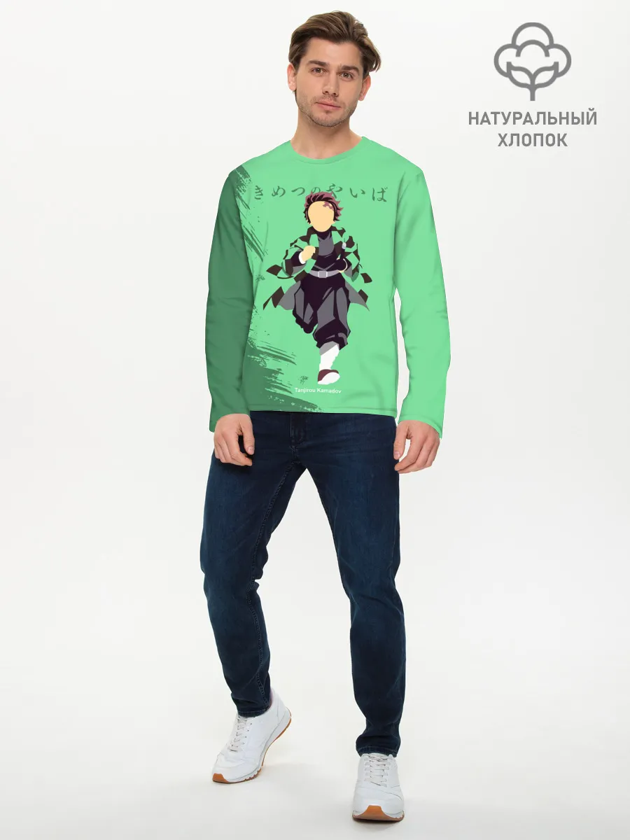 Мужской лонгслив базовый / Танджиро Камадо Kimetsu no Yaiba