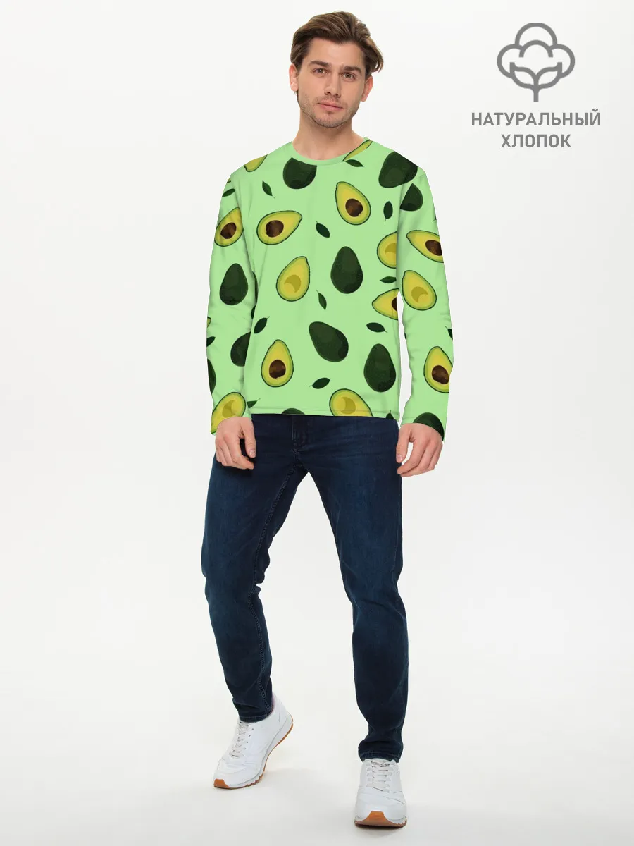 Мужской лонгслив базовый / Авокадо