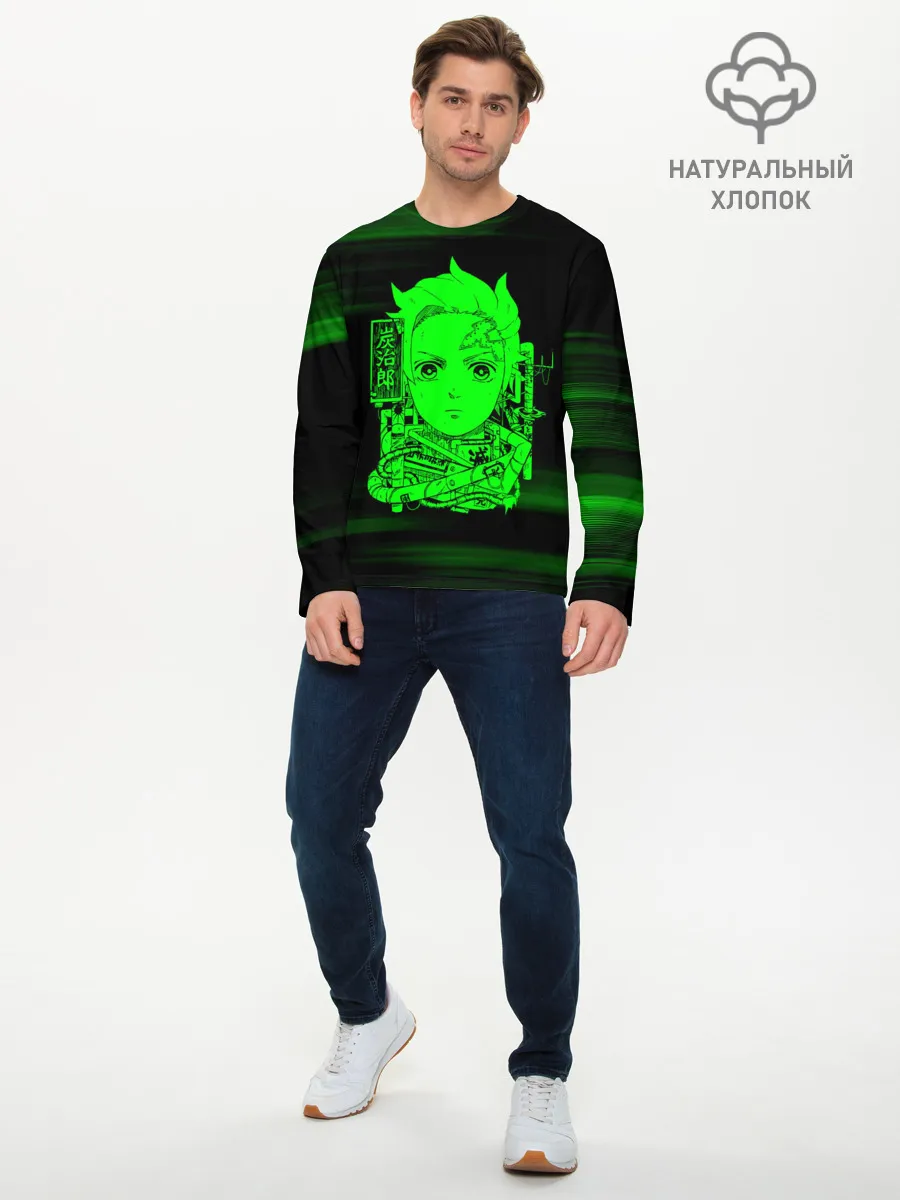 Мужской лонгслив базовый / Танджиро Камадо Kimetsu no Yaiba