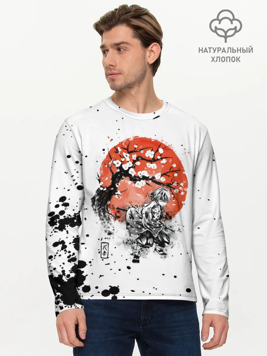 Мужской лонгслив базовый / Зеницу Агацума Kimetsu no Yaiba