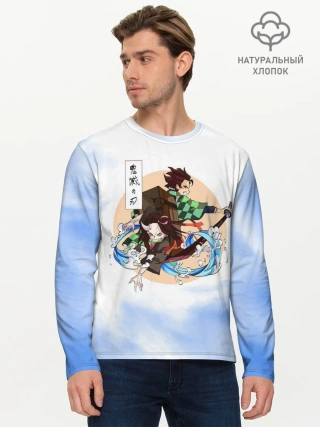 Мужской лонгслив базовый / Танджиро и Незуко Камадо
