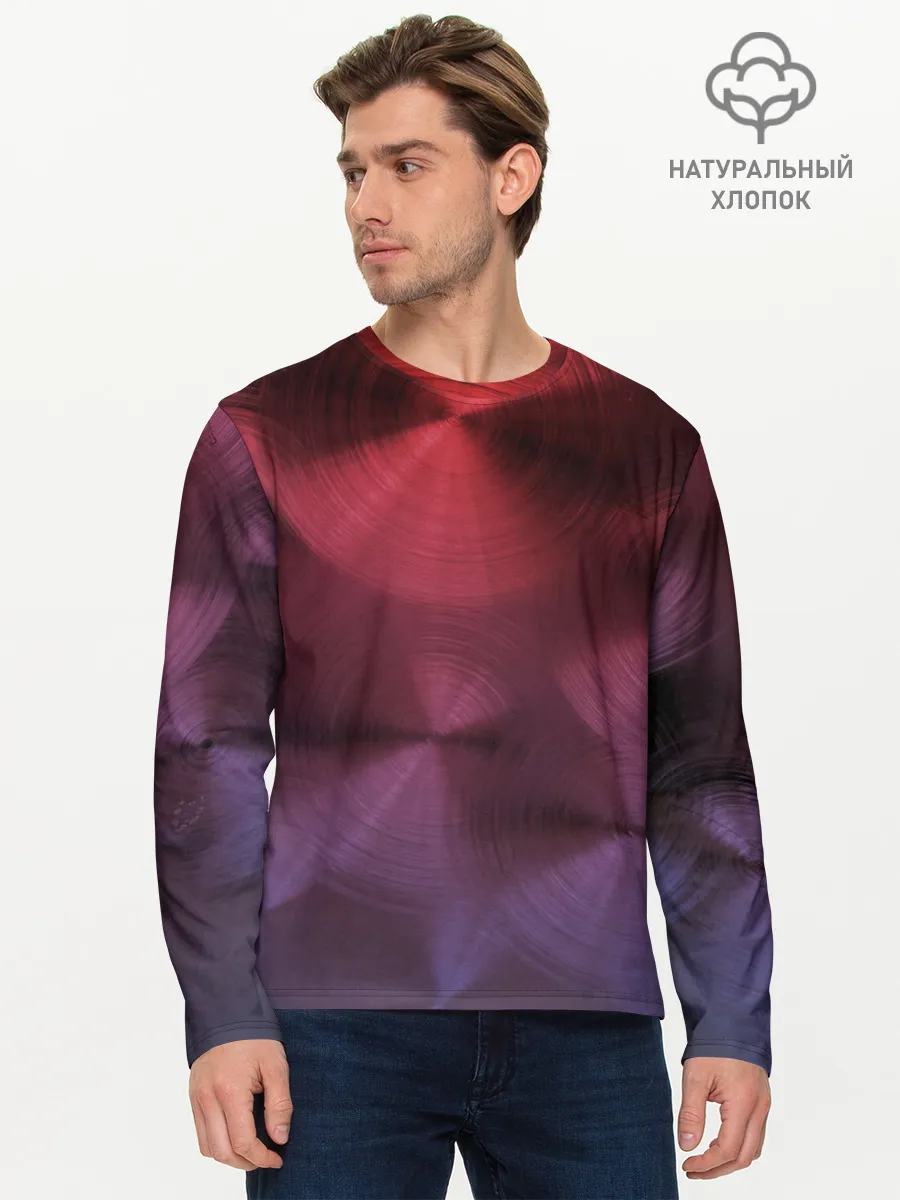 Мужской лонгслив базовый / metal texture with circles