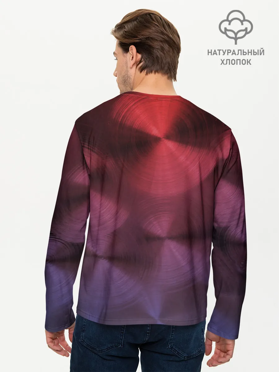 Мужской лонгслив базовый / metal texture with circles