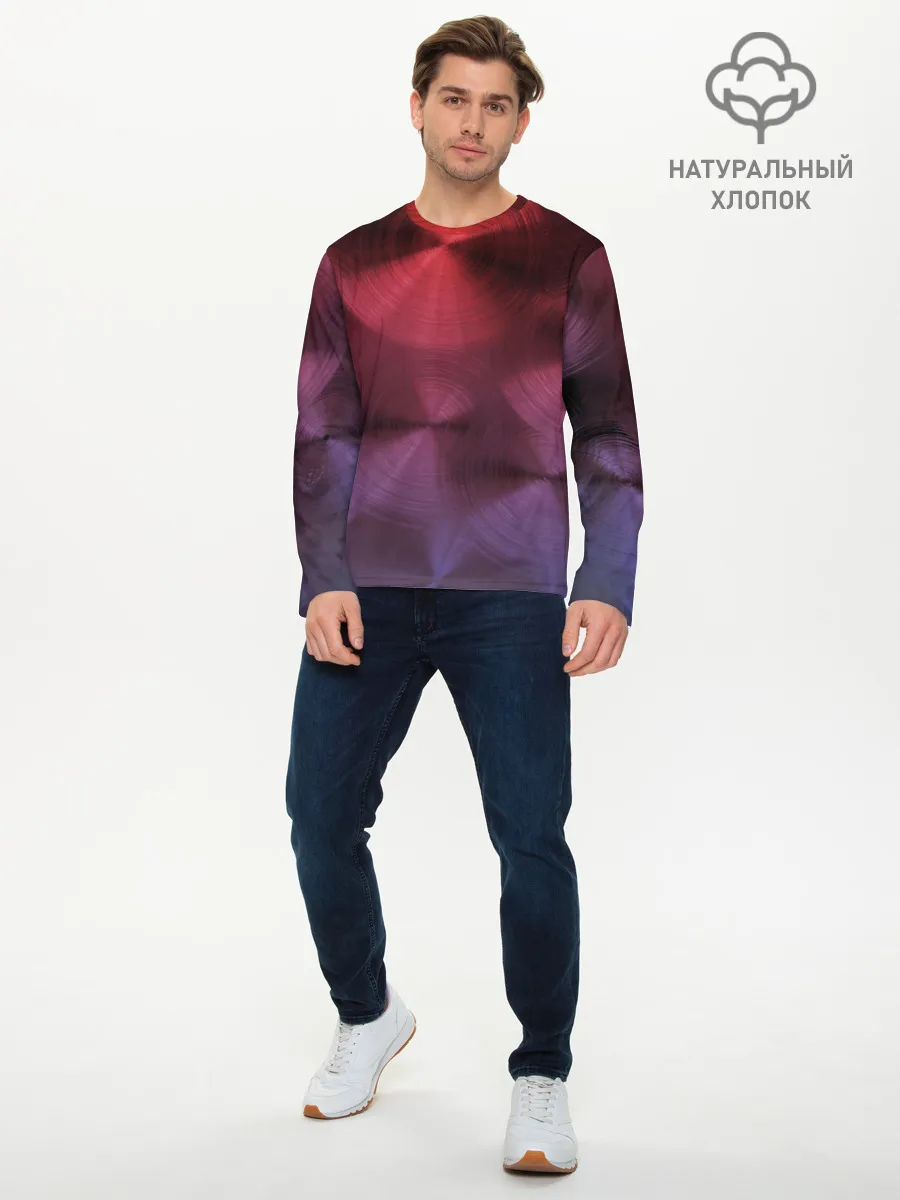 Мужской лонгслив базовый / metal texture with circles