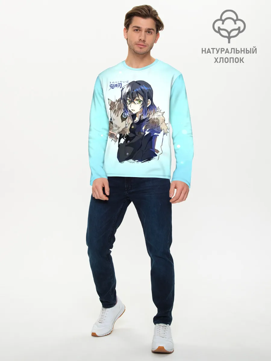 Мужской лонгслив базовый / Иноске Хашибира Kimetsu no Yaiba