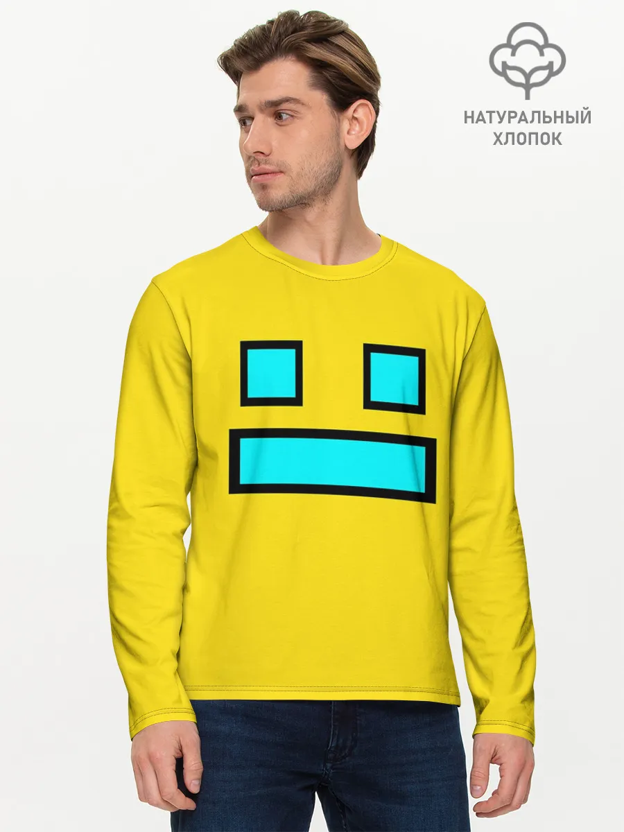 Мужской лонгслив базовый / Geometry Dash Smile