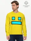 Мужской лонгслив базовый / Geometry Dash Smile