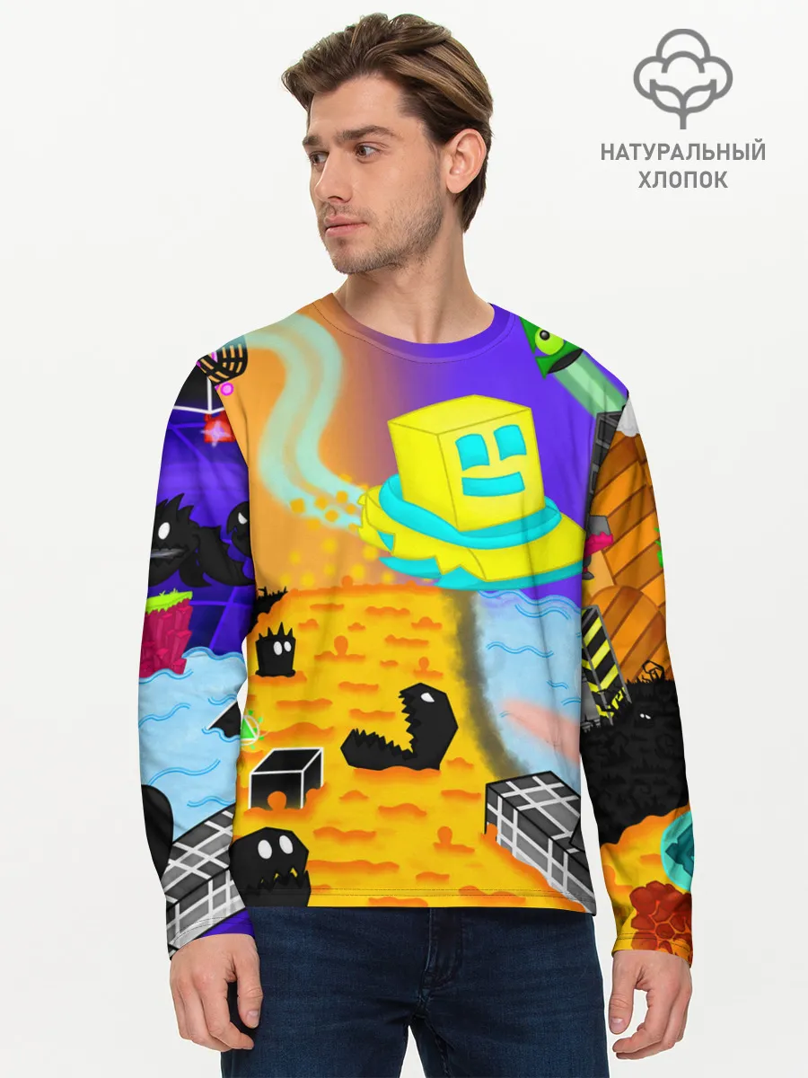Мужской лонгслив базовый / Geometry Dash | RobTop