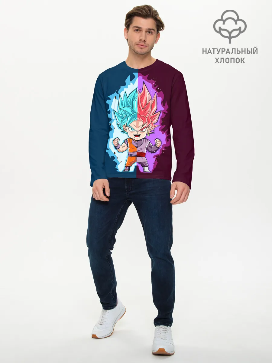 Мужской лонгслив базовый / Vegeta power