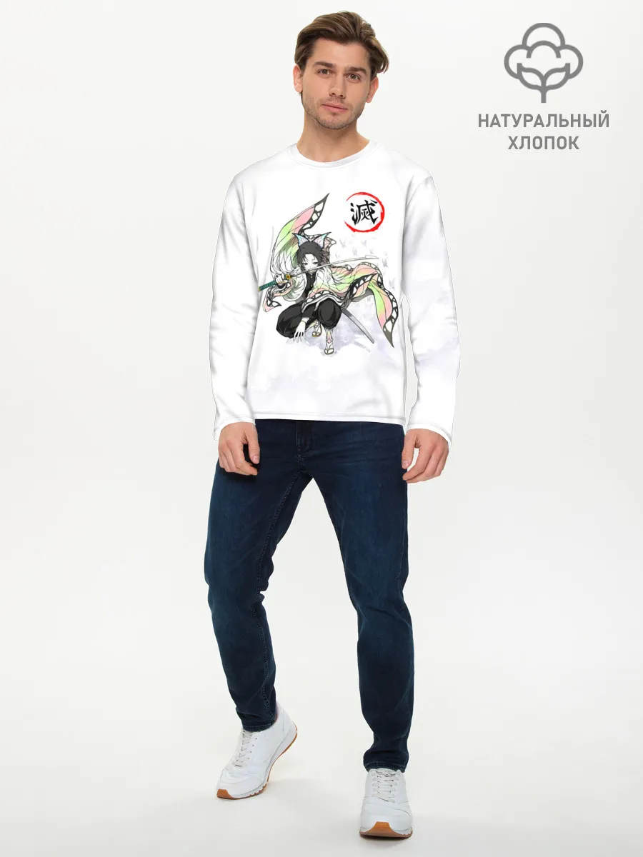 Мужской лонгслив базовый / Шинобу Кочо Kimetsu no Yaiba