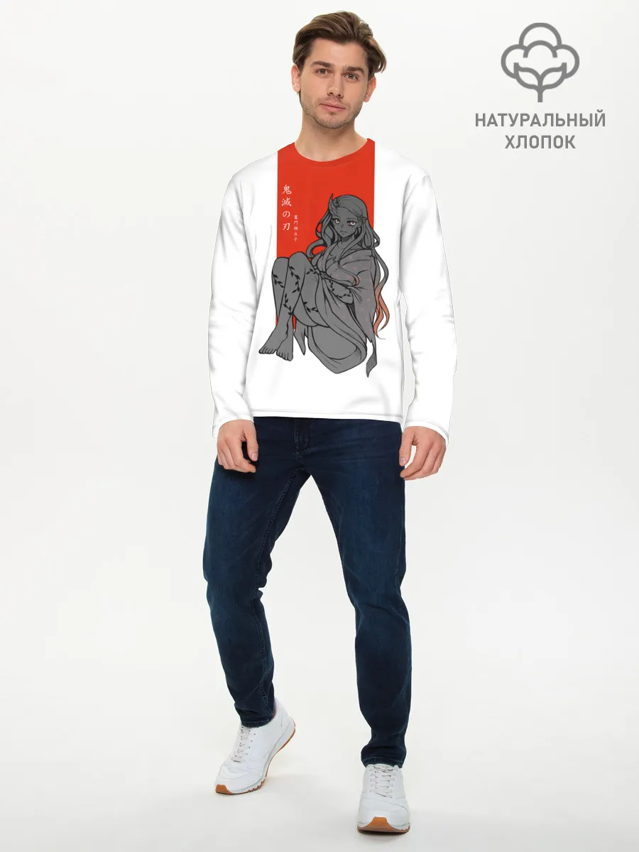 Мужской лонгслив базовый / Незуко Камадо Kimetsu no Yaiba