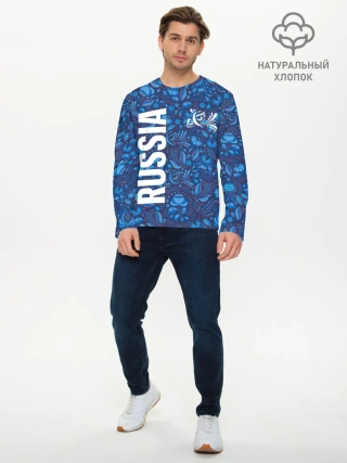 Мужской лонгслив базовый / ФОРМА СБОРНОЙ РОССИИ | ГЖЕЛЬ