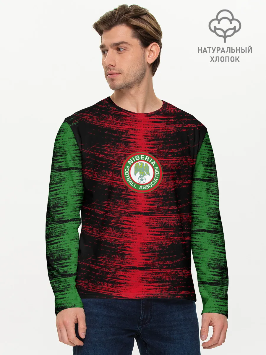 Мужской лонгслив базовый / Сборная Нигерии