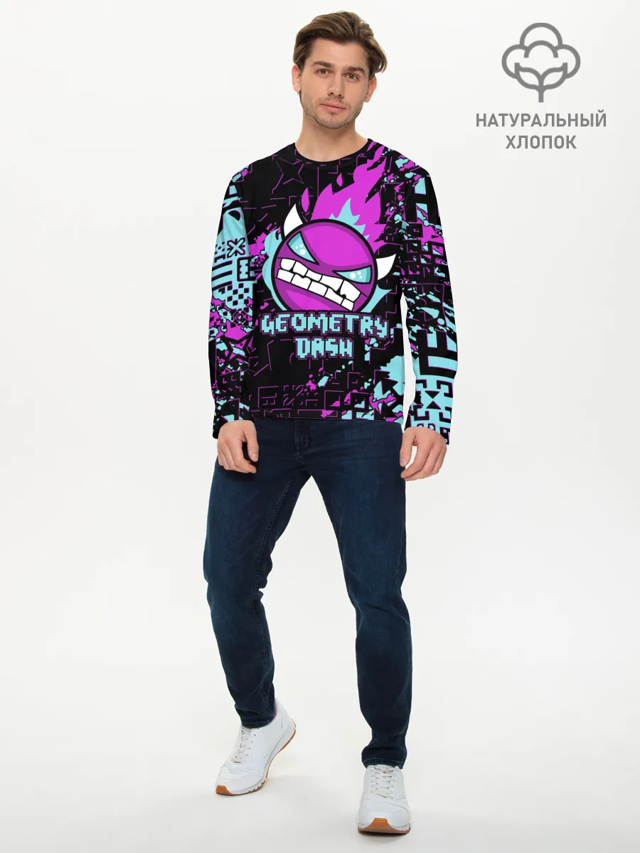 Мужской лонгслив базовый / Geometry Dash