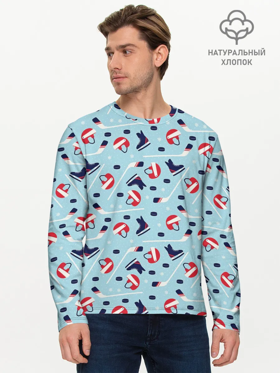 Мужской лонгслив базовый / Hockey Pattern