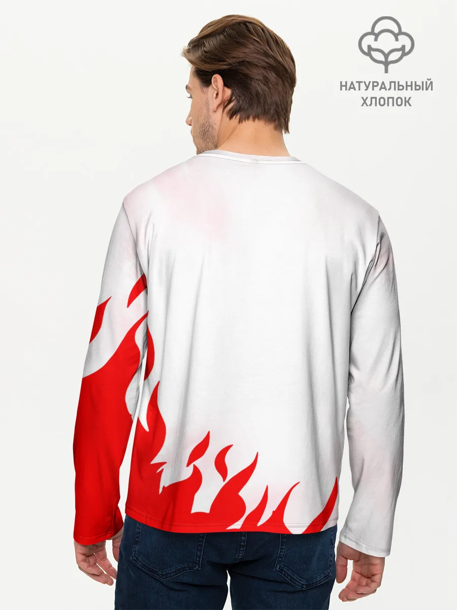 Мужской лонгслив базовый / Танджиро и Незуко в огне