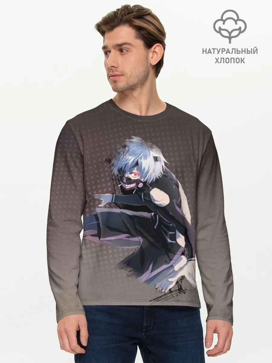 Мужской лонгслив базовый / Токийский гуль