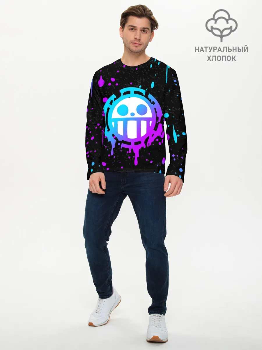 Мужской лонгслив базовый / ONE PIECE / ВАН ПИС / НЕОН