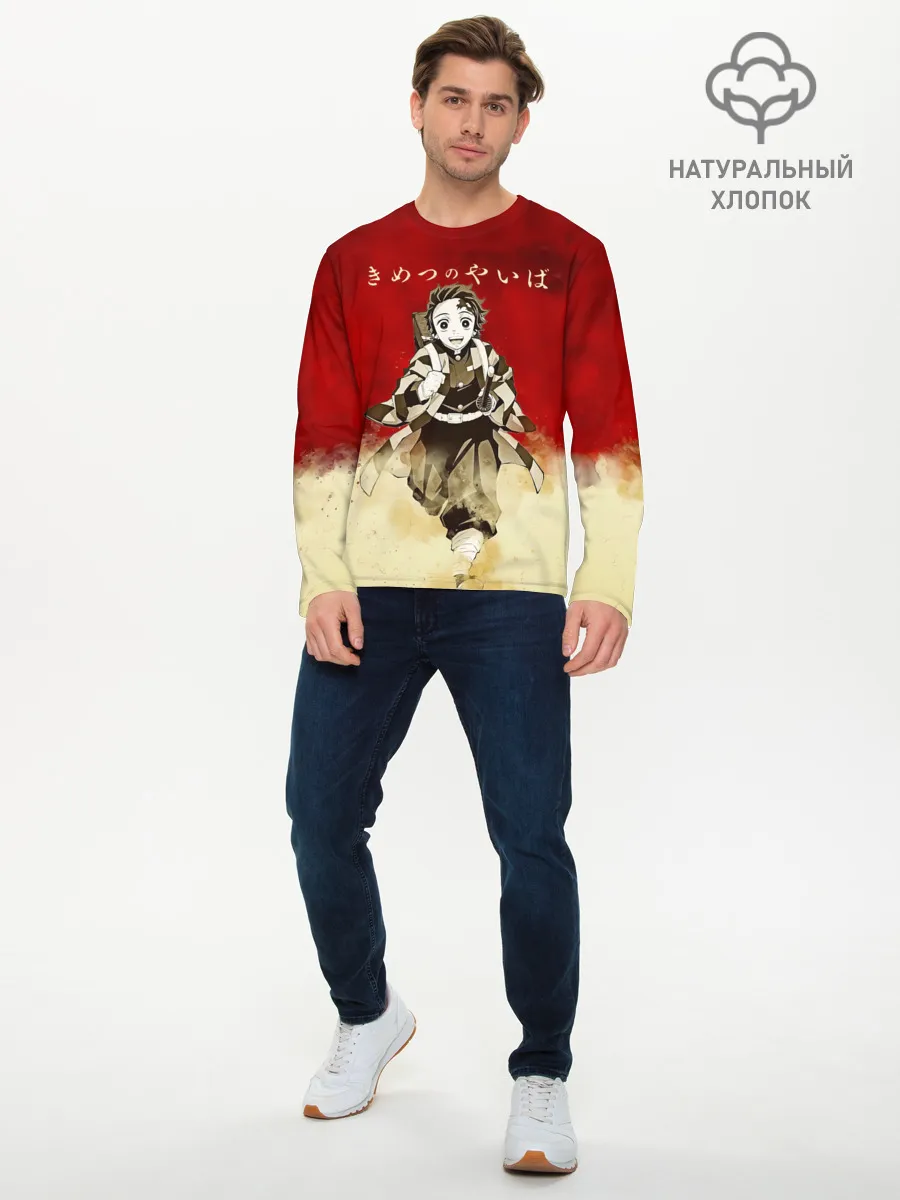 Мужской лонгслив базовый / Танджиро | Клинок, рассекающий демонов