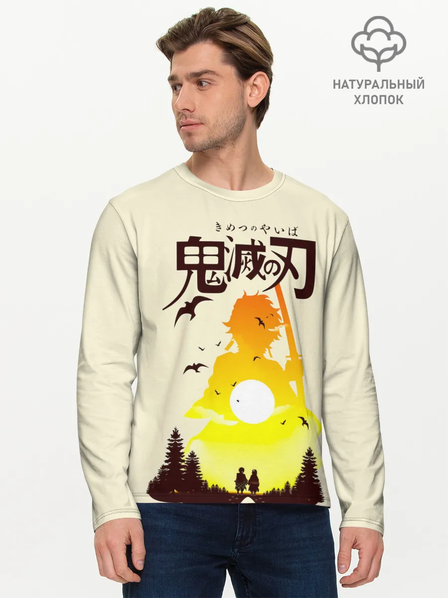 Мужской лонгслив базовый / Танджиро и Незуко Камадо | Kimetsu no Yaiba