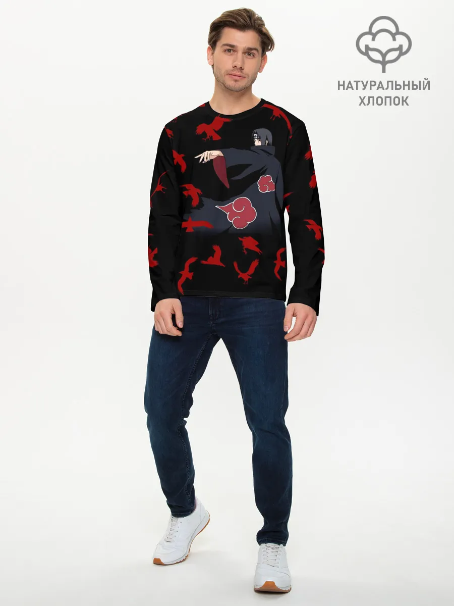 Мужской лонгслив базовый / Итачи Вороны Аниме