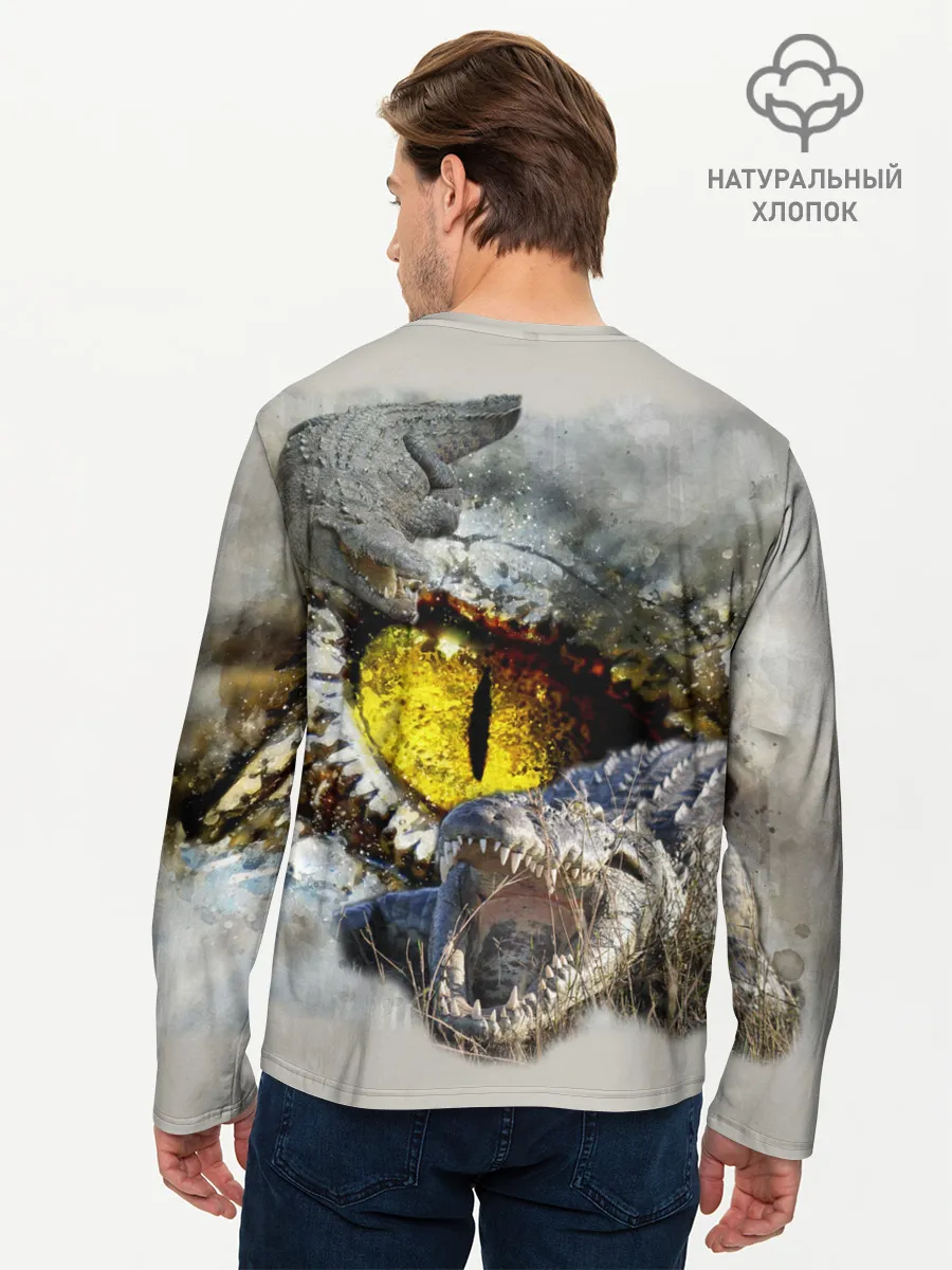 Мужской лонгслив базовый / Глаз крокодила