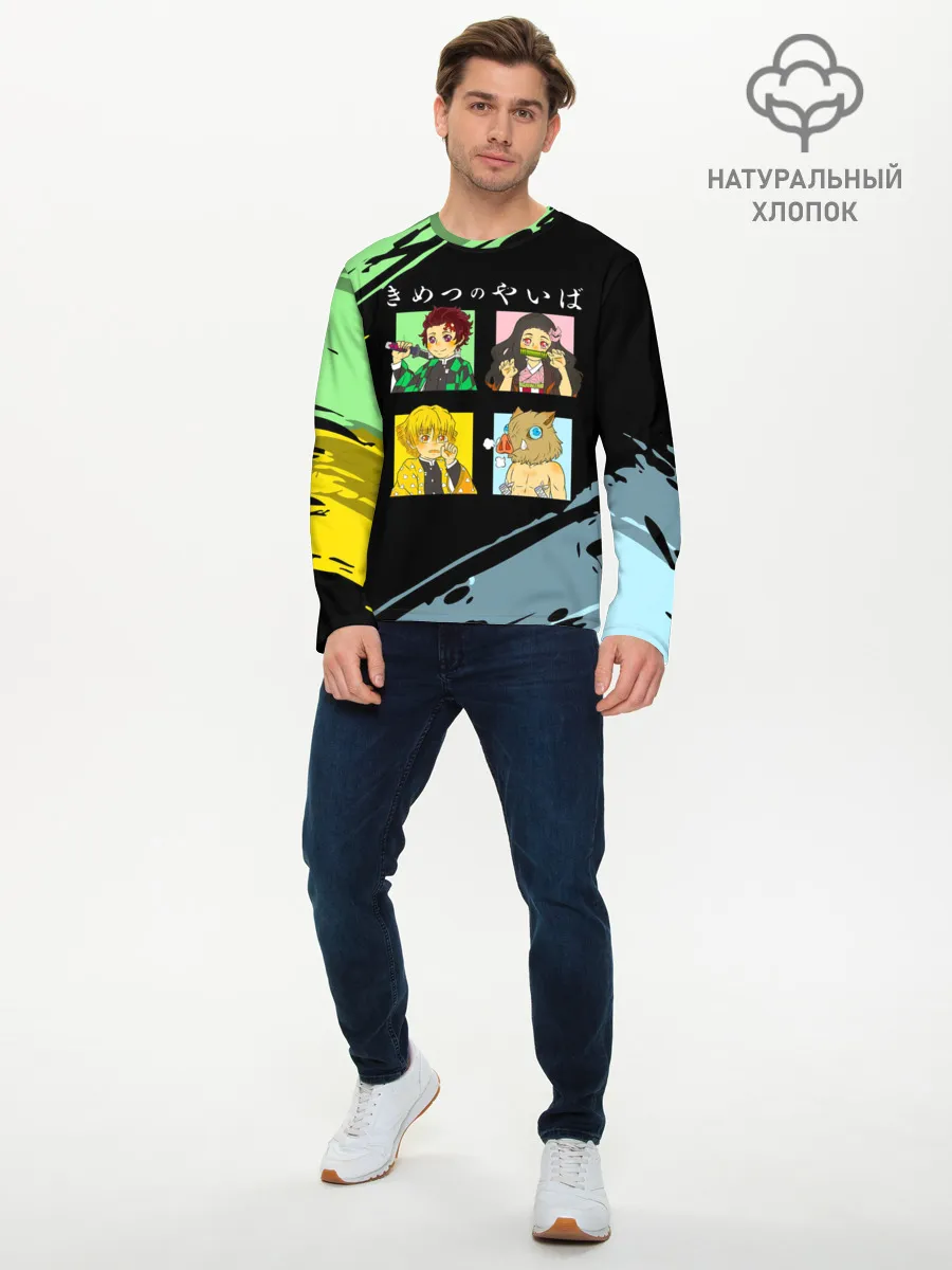Мужской лонгслив базовый / Танджиро Незуко Зеницу и Иноске