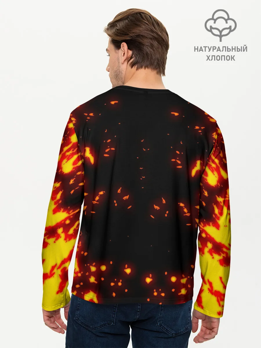 Мужской лонгслив базовый / BITCOIN / БИТКОИН / ОГОНЬ