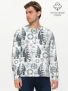 Мужской лонгслив базовый / Морской узор Nautical Pattern