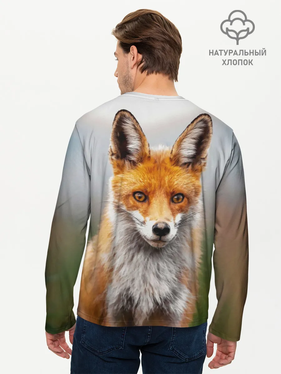 Мужской лонгслив базовый / рыжая лисица