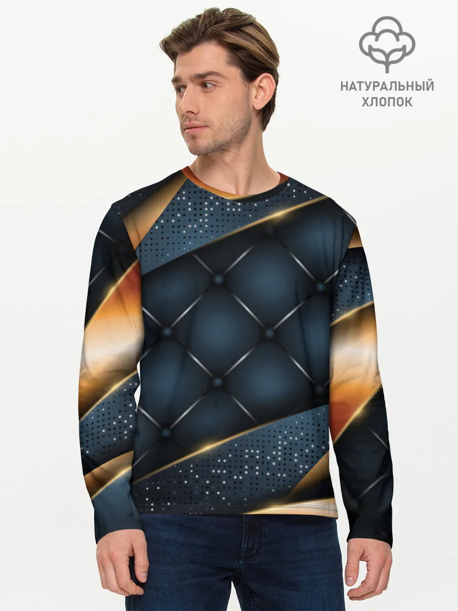 Мужской лонгслив базовый / 3D VIP GOLD CORNERS