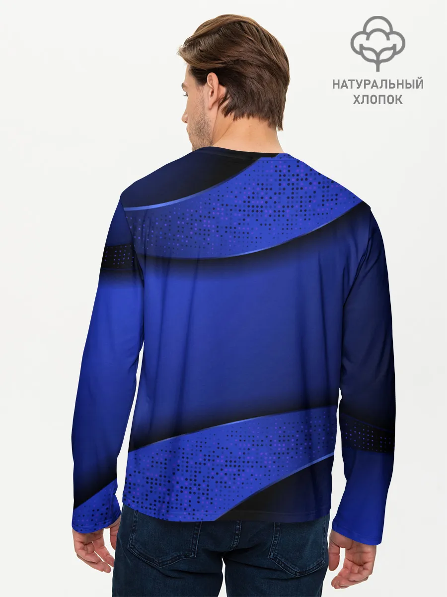 Мужской лонгслив базовый / 3D BLUE Вечерний синий цвет