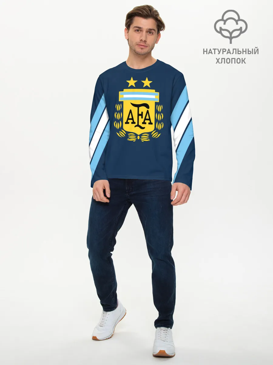 Мужской лонгслив базовый / Сборная Аргентины
