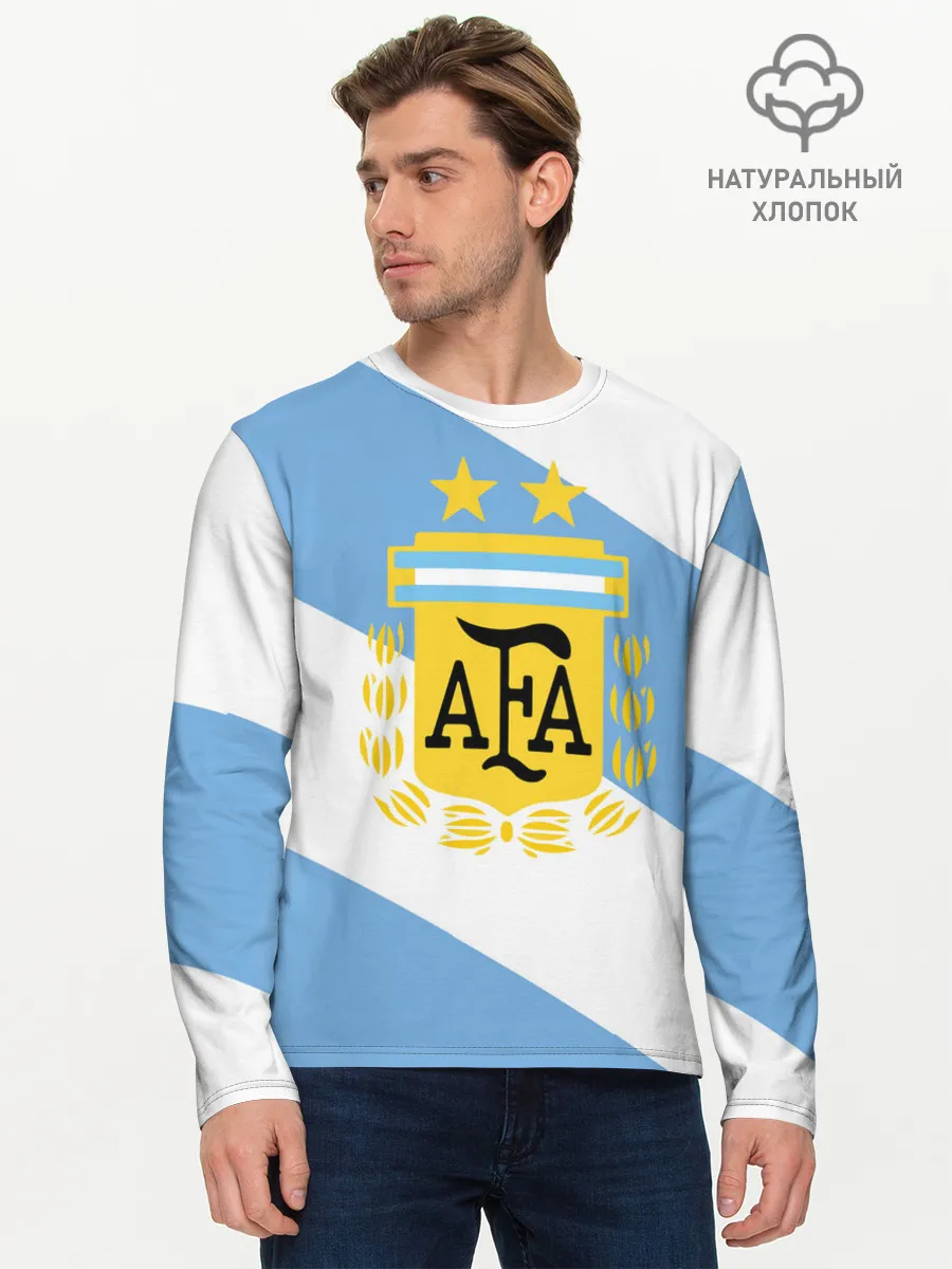 Мужской лонгслив базовый / Сборная Аргентины + спина