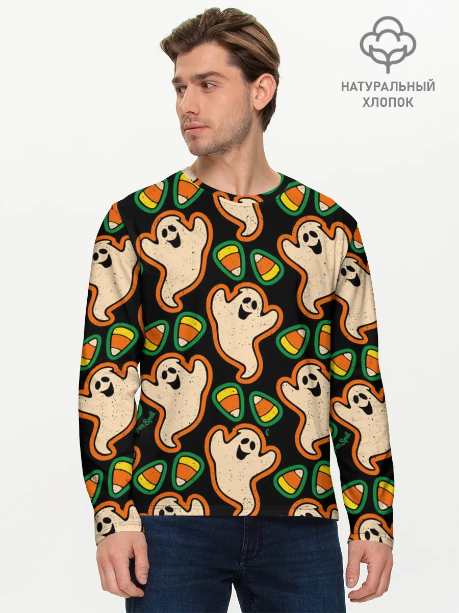 Мужской лонгслив базовый / Привидения | Колпаки