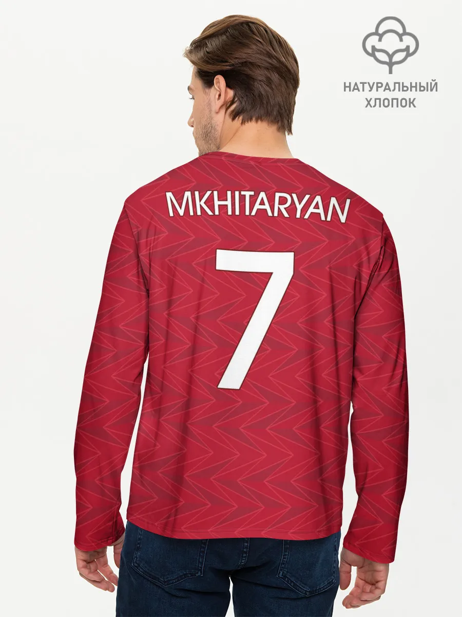 Мужской лонгслив базовый / Г. Мхитарян | футболка Арсенал