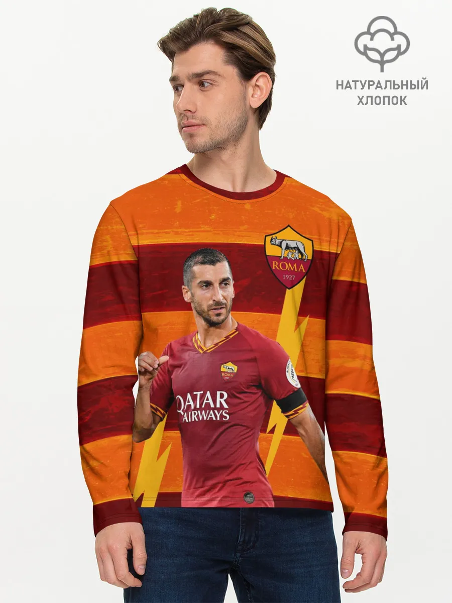 Мужской лонгслив базовый / Henrikh Mkhitaryan | Roma