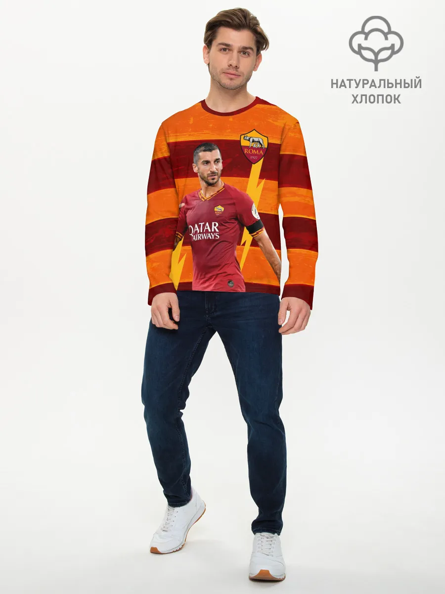 Мужской лонгслив базовый / Henrikh Mkhitaryan | Roma