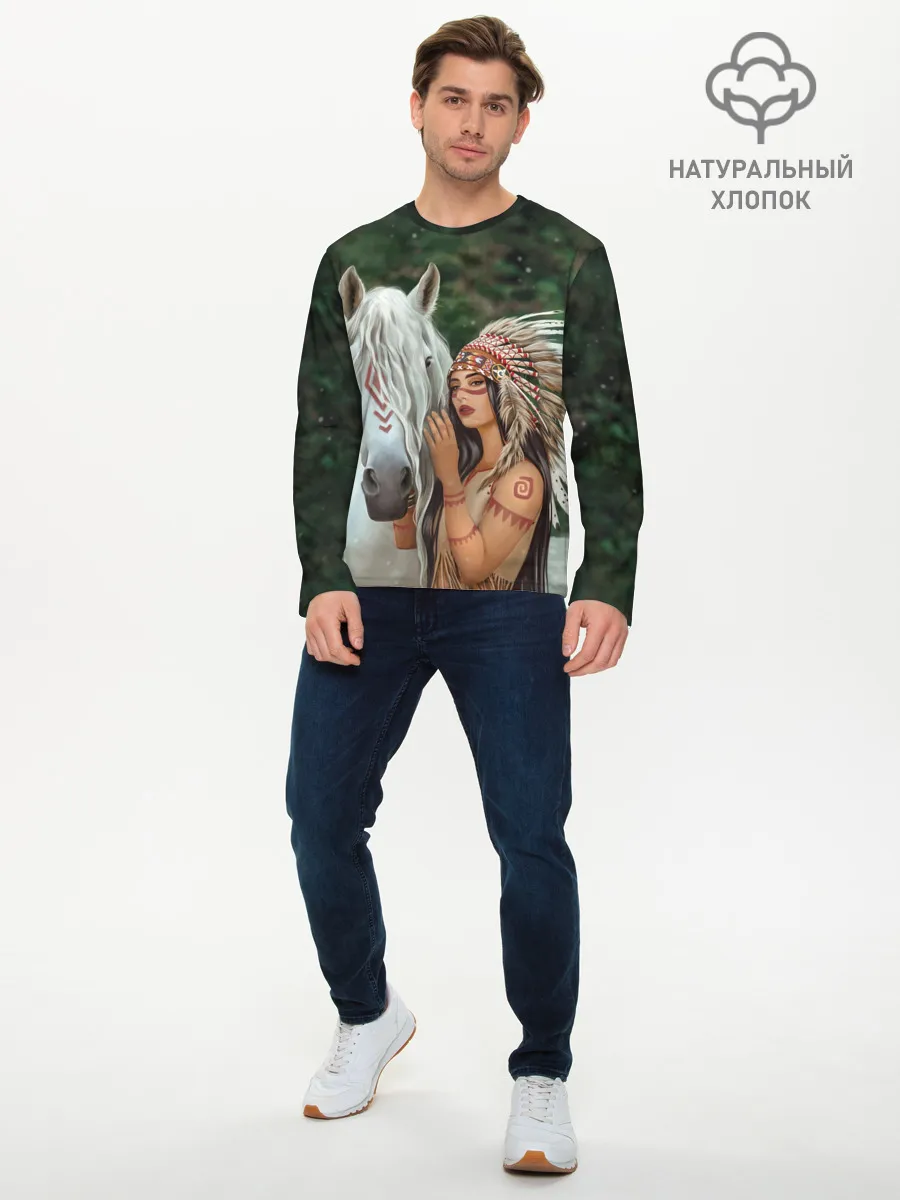 Мужской лонгслив базовый / Дочь вождя