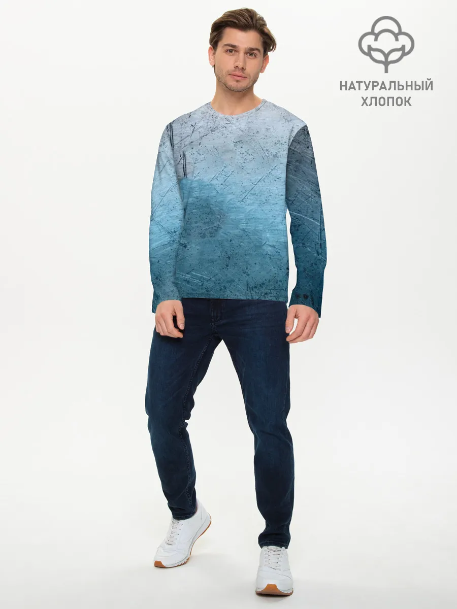 Мужской лонгслив базовый / Blue Glass